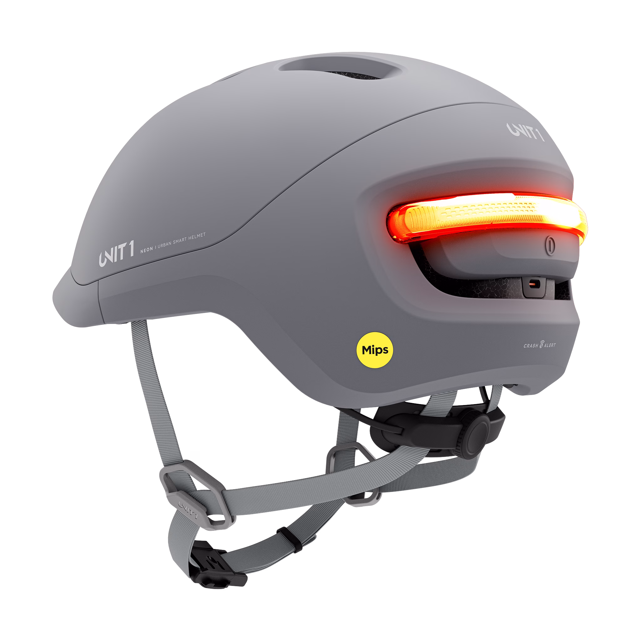 Unit1 Neon MIPS cykelhjelm med LED-lys & blinklys Mineral Gray - Billede 3