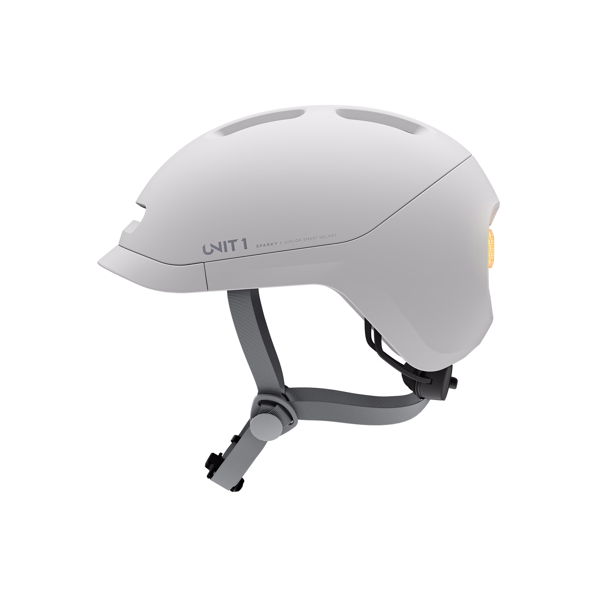 UNIT1 Sparky Slate Grey, Cykelhjelm til børn med LED - Billede 2