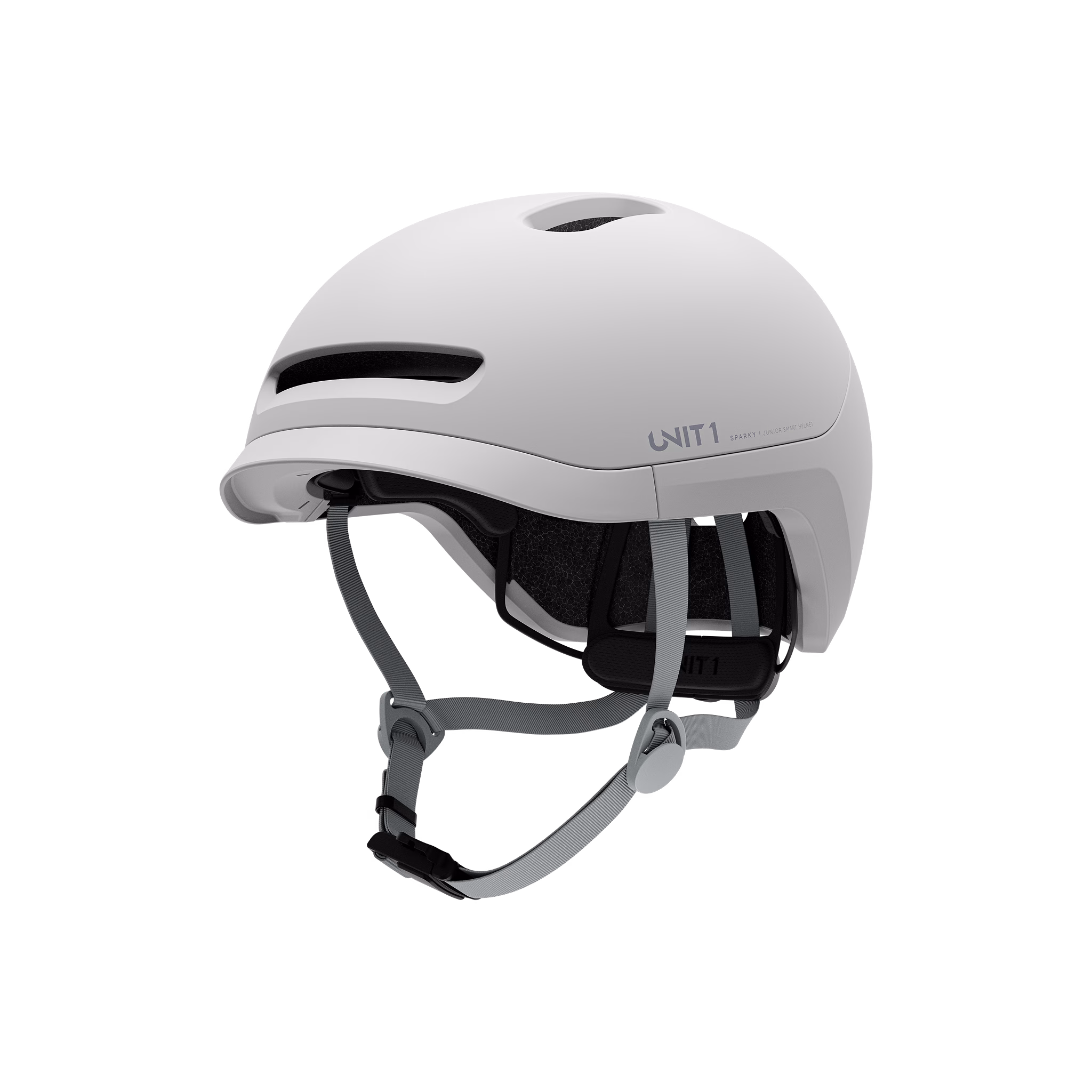 UNIT1 Sparky Slate Grey, Cykelhjelm til børn med LED